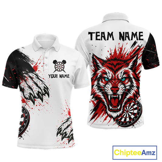 Colorful Splashed Tiger & Dartboard Men's Darts Shirt - Custom Name For Darts Jersey NYN0427