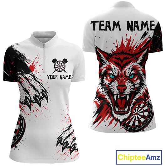 Colorful Splashed Tiger & Dartboard Women's Darts Shirt - Custom Name For Darts Jersey NYN0427