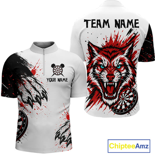 Colorful Splashed Tiger & Dartboard Men's Darts Shirt - Custom Name For Darts Jersey NYN0427