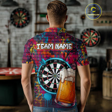 Load image into Gallery viewer, Custom Beers &amp; Dartboard Graffiti Funny Darts Polo Shirt For Men Colorful Dart Jerseys NYN1864