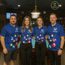 Load image into Gallery viewer, Eagle Crack 8 Ball Pool Women Billiard Team Shirt Custom Polo &amp; 1/4-Zip Billiard Apparel|Blue NYN2382