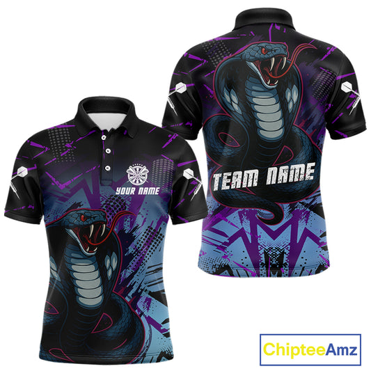 Fierce Cobra Multi Color Grunge Men's Dart Shirt - Custom Name For Darts Jersey NYN0456