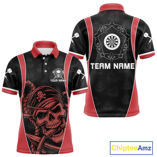 Vintage Pirate Skull Darts Team Shirt For Men - Personalized With Name And Team NYN0459