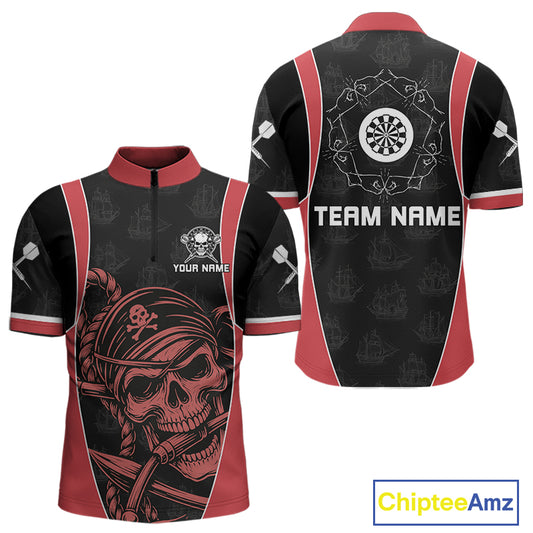 Vintage Pirate Skull Darts Team Shirt For Men - Personalized With Name And Team NYN0459