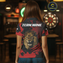 Load image into Gallery viewer, Grunge Lion Dartboard Custom Quarter-Zip Shirt For Women - Darts Team Jersey NYN0707