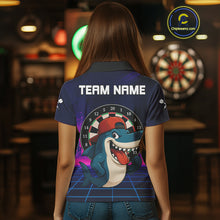 Load image into Gallery viewer, Neon Shark &amp; Dartboard Custom Funny Polo Shirt For Women - Darts Team Jersey NYN0709