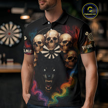 Load image into Gallery viewer, Custom Wolf Skulls Men's Polo Dart Shirt Colorful Smoke Dart Outfits Jerseys For Darters NYN1323