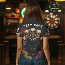 Load image into Gallery viewer, Custom Wolf Skulls Women&#39;s Polo Dart Shirt Colorful Smoke Dart Outfits Jerseys For Darters NYN1323