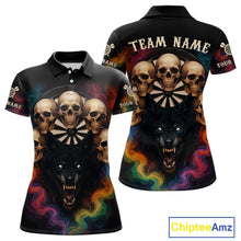 Load image into Gallery viewer, Custom Wolf Skulls Women&#39;s Polo Dart Shirt Colorful Smoke Dart Outfits Jerseys For Darters NYN1323