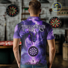 Load image into Gallery viewer, Custom Lightning Purple Dragon Dartboard Darts Polo Shirt For Men Darts Team Jersey NYN0967