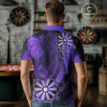 Load image into Gallery viewer, Custom Black And Purple Dragon Dartboard Dart Polo Jersey Outfits Dart Team Shirts For Men NYN0979