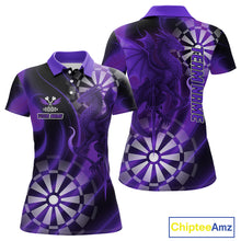 Load image into Gallery viewer, Custom Black And Purple Dragon Dartboard Dart Polo Jersey Outfits Dart Team Shirts For Men NYN0979