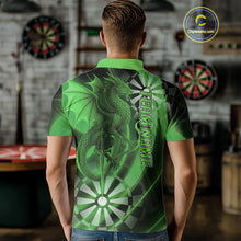 Load image into Gallery viewer, Custom Black And Green Dragon Dartboard Dart Polo Jersey Outfits Dart Team Shirts For Men NYN0980