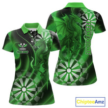 Load image into Gallery viewer, Custom Black And Green Dragon Dartboard Dart Polo Jersey Outfits Dart Team Shirts For Women NYN0980