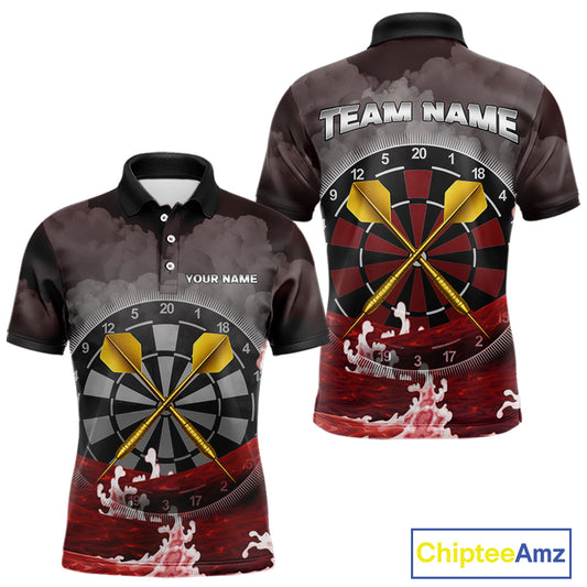 Scarlet Ocean With Golden Arrows - Men's Darts Team Shirt - Custom Name For Players NYN0492