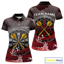 Load image into Gallery viewer, Scarlet Ocean With Golden Arrows - Women's Darts Team Shirt - Custom Name For Players NYN0492