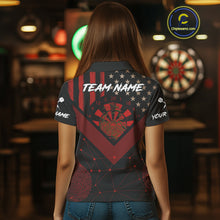 Load image into Gallery viewer, It&#39;s In My DNA Custom Red Dinosaur Dart Polo Shirt For Women US Flag Dart Jerseys NYN1365