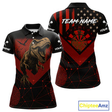 Load image into Gallery viewer, It&#39;s In My DNA Custom Red Dinosaur Dart Polo Shirt For Women US Flag Dart Jerseys NYN1365