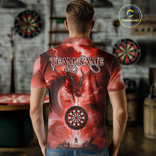 Load image into Gallery viewer, Custom Lightning Red Thunder Dragon Dartboard Polo Dart Shirt For Men, Darts Team Jersey NYN1014