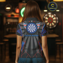 Load image into Gallery viewer, Red And Blue Wings Dartboard Custom Darts Polo Shirt For Women - Darts Team Jersey NYN0726