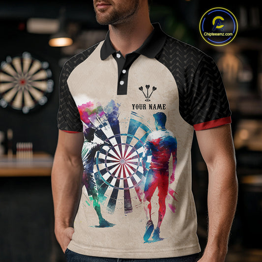 Human Play Darts Custom Colorful Darts Polo Shirt For Men - Darts Team Jersey NYN0729