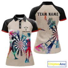 Load image into Gallery viewer, Human Play Darts Custom Colorful Darts Polo Shirt For Women - Darts Team Jersey NYN0729
