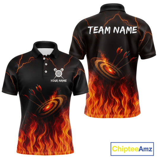 Flaming Darts & Arrow Custom Darts Polo Shirt For Men - Darts Team Jersey NYN0732