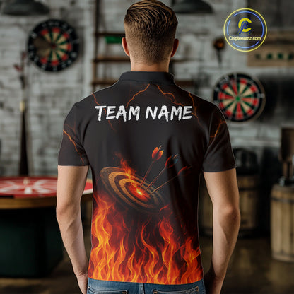 Flaming Darts & Arrow Custom Darts Polo Shirt For Men - Darts Team Jersey NYN0732