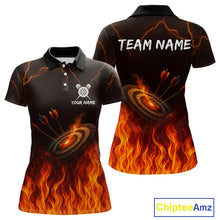 Load image into Gallery viewer, Flaming Darts &amp; Arrow Custom Darts Polo Shirt For Women - Darts Team Jersey NYN0732