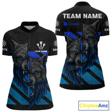 Load image into Gallery viewer, Personalized Azure Wolf &amp; Arrow Men's Darts Shirt - Custom Name For Darts Jersey NYN0517