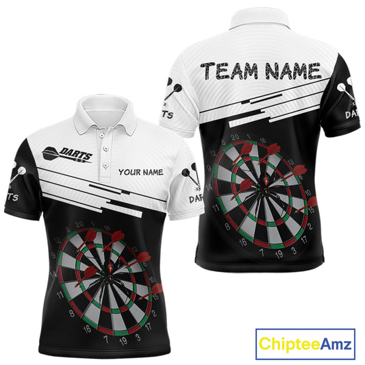 Red Dart Arrows & Black Spider Darts Shirt For Men - Custom Dart Player Uniform NYN0525