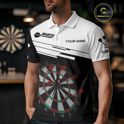 Red Dart Arrows & Black Spider Darts Shirt For Men - Custom Dart Player Uniform NYN0525