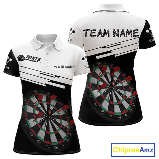 Red Dart Arrows & Black Spider Darts Shirt For Women - Custom Dart Player Uniform NYN0525