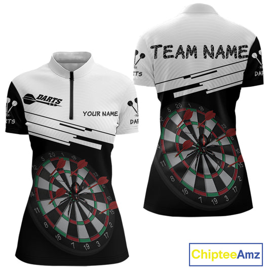 Red Dart Arrows & Black Spider Darts Shirt For Women - Custom Dart Player Uniform NYN0525