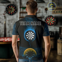 Load image into Gallery viewer, Custom Blue And Orange Dartboard Dart Shirt For Men Outfits Polo &amp; 1/4-Zip Darts Jersey NYN1042