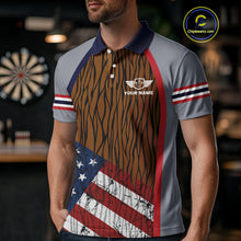 Load image into Gallery viewer, US Flag Dartboard Grunge Patriotic Darts Shirt For Men - Custom Dart Player Jersey NYN0528