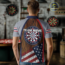 Load image into Gallery viewer, US Flag Dartboard Grunge Patriotic Darts Shirt For Men - Custom Dart Player Jersey NYN0528