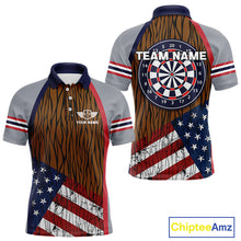 Load image into Gallery viewer, US Flag Dartboard Grunge Patriotic Darts Shirt For Men - Custom Dart Player Jersey NYN0528
