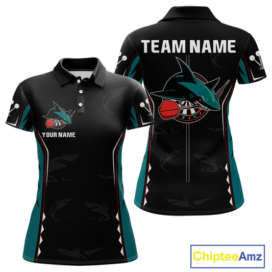 Azure Shark Holding Dart Arrow Darts Shirt For Women - Custom Dart Player Jersey NYN0538