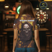 Load image into Gallery viewer, Custom Black-Yellow Lightning Skeleton Dart Shirt For Women Dart Tournament Jerseys NYN1406