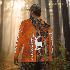 Personalized Orange Camo Deer Hunting 3D Printing Shirts for Hunters, Hunting Gifts NBT129