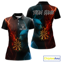 Load image into Gallery viewer, Goat &amp; Bear Dartboard Women&#39;s Darts Polo Shirt - Custom Name For Darts Jersey NYN0758