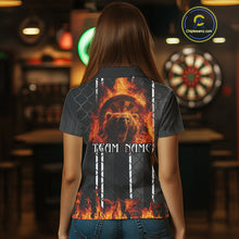 Load image into Gallery viewer, Bear &amp; Flame Dartboard Custom Darts Polo Shirt For Women - Darts Team Jersey NYN0763