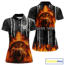 Load image into Gallery viewer, Bear &amp; Flame Dartboard Custom Darts Polo Shirt For Women - Darts Team Jersey NYN0763