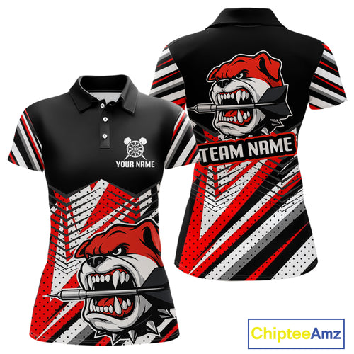 Bulldog Play Dart Arrow Custom Darts Polo Shirt For Women - Darts Team Jersey NYN0764