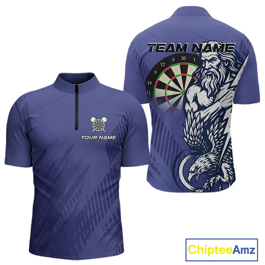 Zeus Power Dartboard Purple Darts Shirt For Men - Custom Name & Team For Players NYN0569