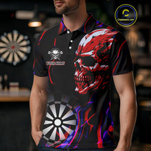 Load image into Gallery viewer, Red Skull And Dartboard Custom Darts Polo Shirts For Men, Darts Jersey NYN0776
