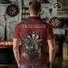 Load image into Gallery viewer, Bull Dog And Dartboard Red Grunge Darts Shirt For Men - Custom Name &amp; Team Jersey NYN0596