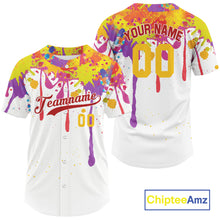 Load image into Gallery viewer, Custom Baseball Jersey For Men Personalized Splashed Colorful Youth Baseball Jerseys NYN1176
