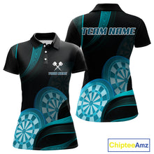 Load image into Gallery viewer, Three Turquoise-Dartboard 3D Tribal Darts Shirt For Women - Custom Name &amp; Team Jersey NYN0623